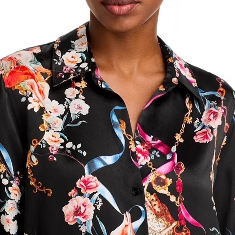 L’Agence Tyler Silk Blouse Women’s - Picture 7 of 8